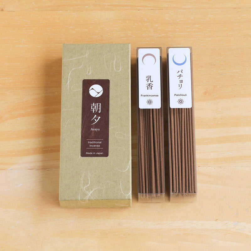 Asayu Japan Traditional Incense Reflection Sticks Set (Frankincense and Patchouli) Smoke Type, Made in Japan Quality 2-in-1 Incense Kit - Reflection Set (Frankincense and Patchouli) Reflection Set (Frankincense and Patchouli) - BeesActive Australia