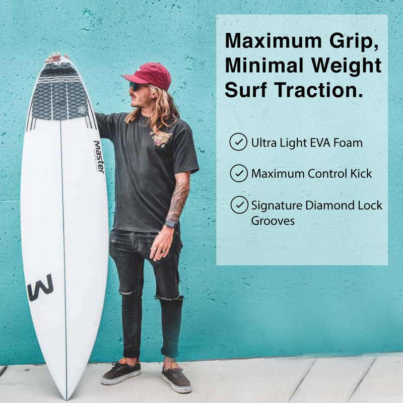Sympl Surfboard Traction Pad  3 Piece Deck Pad for Surfing, Skimboarding  Maximum Grip  3M Adhesive  Fits Surfboards, Skimboard, Longboard, Fish [Black[ - BeesActive Australia