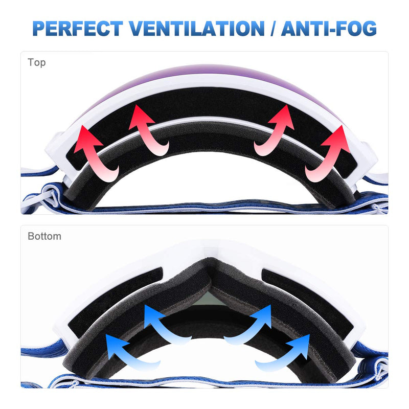 SH HORVATH Ski Snowboard OTG Goggles, HD Mirrored Anti-Fog Goggle for Men Women #Vlt 14% - BeesActive Australia