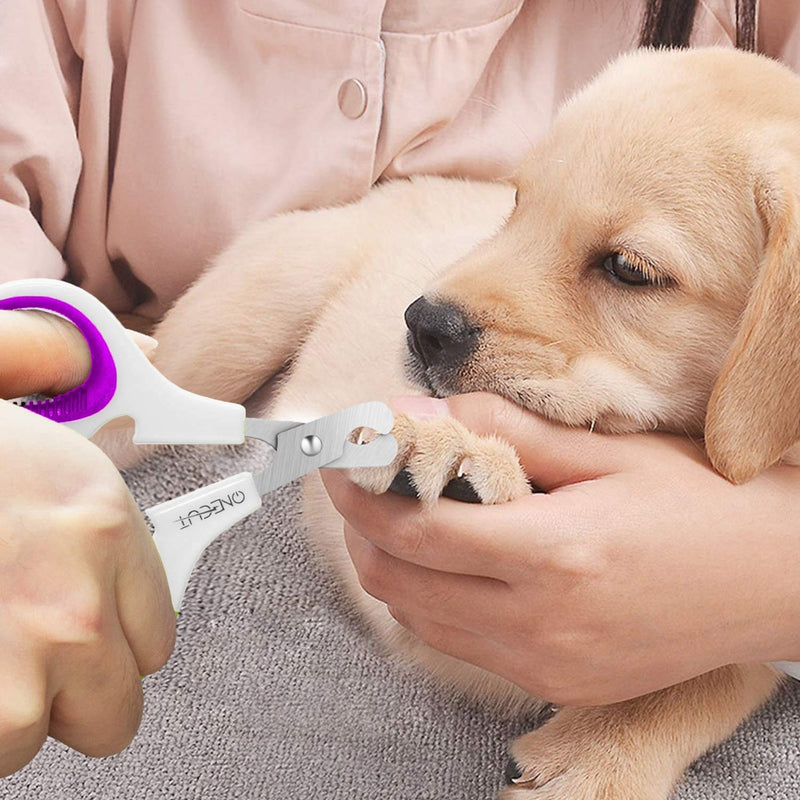 OneCut Pet Nail Clippers, Update Version Cat & Kitten Claw Nail Clippers for Trimming, Professional Pet Nail Clippers Best for a Cat, Puppy,Rabbit, Kitten & Small Dog,Sharp & Safe Purple - BeesActive Australia
