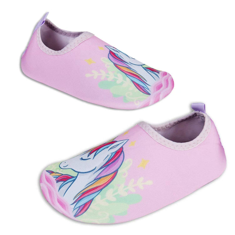 Toddler Kids-Water-Shoes Lightweight Non-Slip Aqua-Socks Swim-Shoes for Beach-Pool Walking for Boys Girls 8-8.5 Toddler Unicorn Horse/Pink - BeesActive Australia