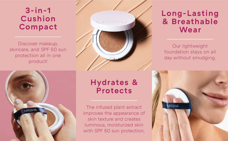 Missha Magic Cushion Cover Lasting Foundation SPF50+/PA+++, 23 Natural Beige 15 g - BeesActive Australia