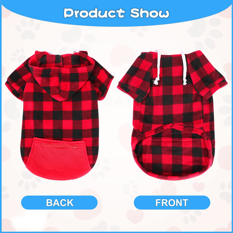 Rypet 2 Packs Large Plaid Dog Hoodie Pet Clothes Sweaters with Hat and Pocket Dog Pullover Sweatshirt for Medium Large Dog 5XL(Chest girth: 36 ", back length: 27.5") - BeesActive Australia