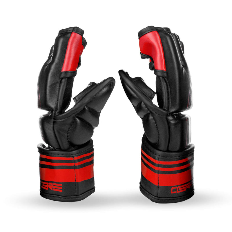 [AUSTRALIA] - Sanabul Core Series 4 oz MMA Grappling Gloves Black/Red S/M 