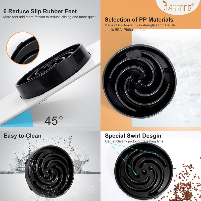 JASGOOD Slow Feeder Dogs Bowl for Large Dogs,Anti-Gulping Pet Slower Food Feeding Bowls Stop Bloat,Preventing Choking Healthy Design Dogs Bowl A-Black - BeesActive Australia