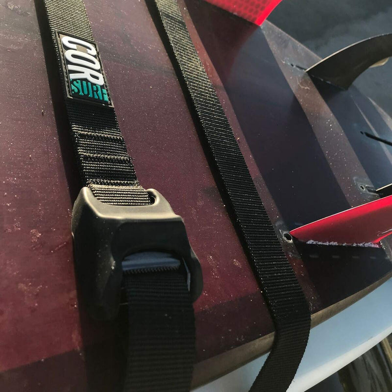 COR Surf Premium 'No Scratch' Silicon Tie Down Straps for Surfboards, Paddle Boards, Kayaks and Canoes (10 Feet) - BeesActive Australia