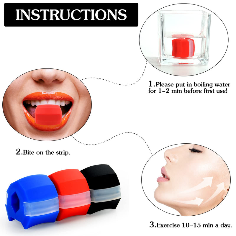 Peaken Jaw Exerciser, Silicone Jawline Exerciser 3 Levels with 3 Strengths, Jawline Fitness Ball for Men and Women With Carry Case - BeesActive Australia