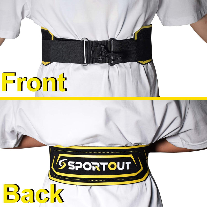 Sportout Hands Free Solo Soccer Trainer, Kick Trainer, Soccer Training Aid Widened Side Waist Protection, Two-Way Adjustment of Belt Length, Fit for Balls Size 3 4 5, Kids and Adults Yellow - BeesActive Australia
