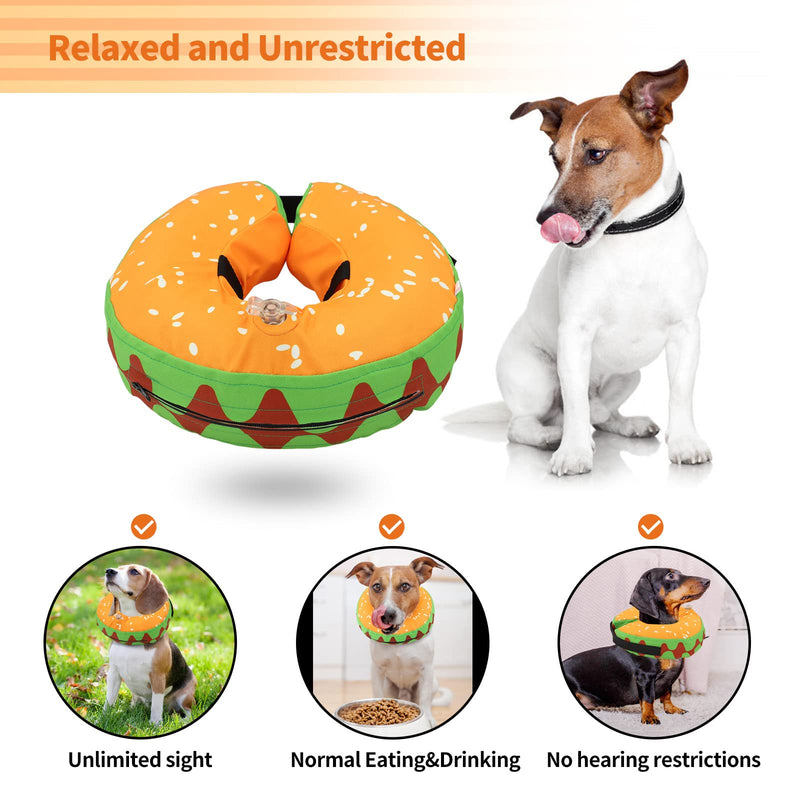 Protective Inflatable Dog Recovery Cone Collar for Smal Medium Large Dog, Soft E-Collar Dog Donut Cone Alternative After Surgery for Dogs Cats S(Neck 7.8''-10.2'') - BeesActive Australia