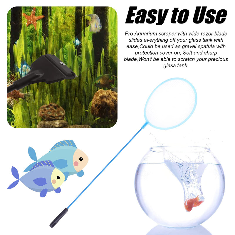 Wokape 15Pcs Aquarium Aquascaping Tools Kit with Replacement Blades, Stainless Steel Aquarium Plant Tools for Clean Fish Tank - BeesActive Australia