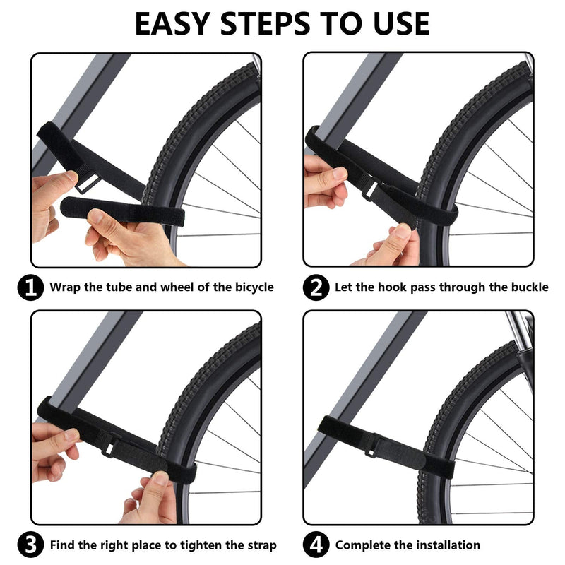 SANNIX Reusable Bike Wheel Strap Adjustable Bike Wheel Stabilizer Straps Bike Rack Strap with Durable Hook (Black and Orange) - BeesActive Australia