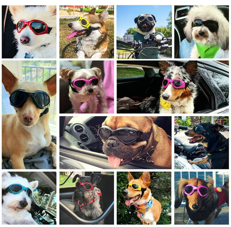 Vevins Dog Goggles Sunglasses UV Protective Foldable Pet Sunglasses Adjustable Waterproof Eyewear for Cat Dog White - BeesActive Australia