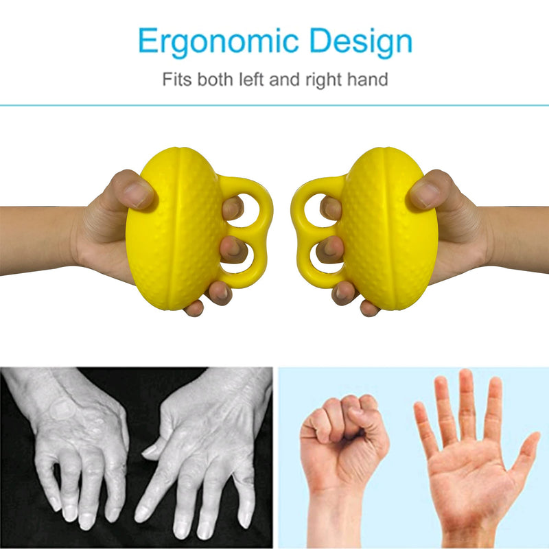 Finger Ball Exerciser Grip Ball Strength Squeeze Stress Balls for Hand, Finger Grip Strengthening Exercise for Hand Yellow - BeesActive Australia