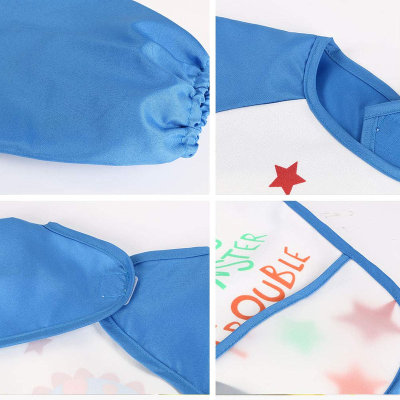 Vicloon Sleeve Bibs,Set of 3 Waterproof Long Sleeve Baby Bib for Kids Feeding Arts Craft Painting Apron Front Pocket Children 24months - BeesActive Australia