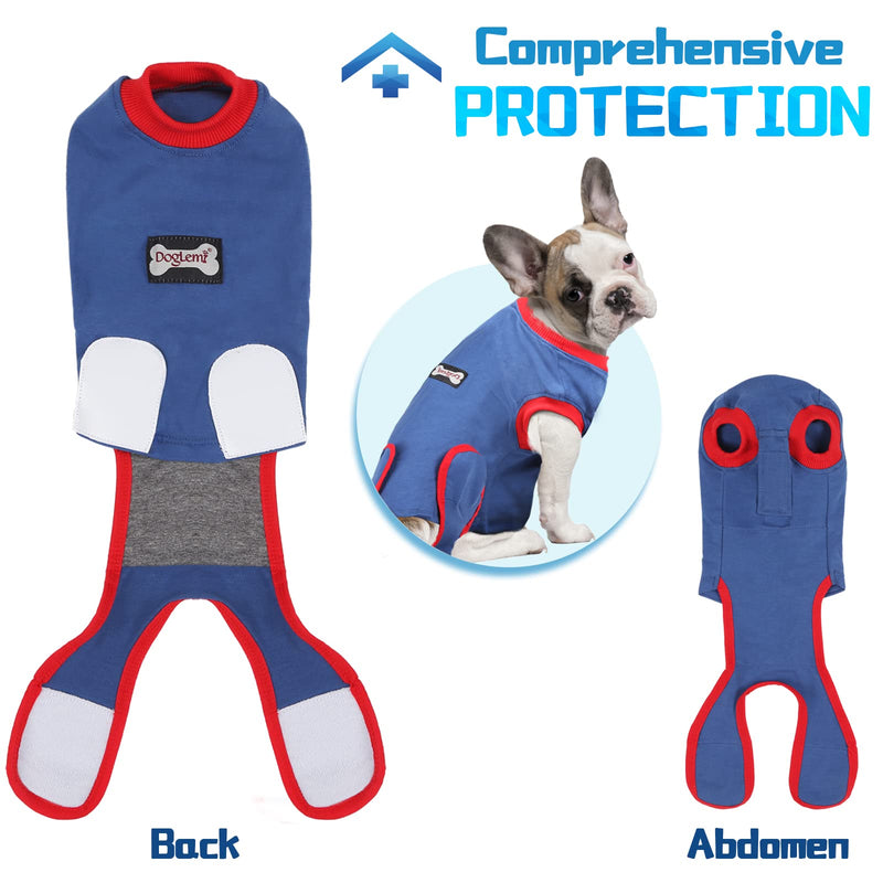 Supet Dog Recovery Suit for Dogs Cats After Surgery, Pet Surgery Recovery for Dog Substitute E-Collar & Cone, Prevent Licking Dog Wound Puppy Surgical Clothes L（ Back Length：15.7"-18.9"） Blue - BeesActive Australia