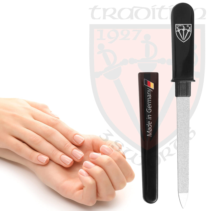 3 Swords Germany - brand quality double sided (fine & coarse) SAPPHIRE METAL POCKET NAIL FILE (1 piece) manicure pedicure grooming for professional finger & toe nail care by 3 Swords, Made in Solingen Germany (82501) - BeesActive Australia