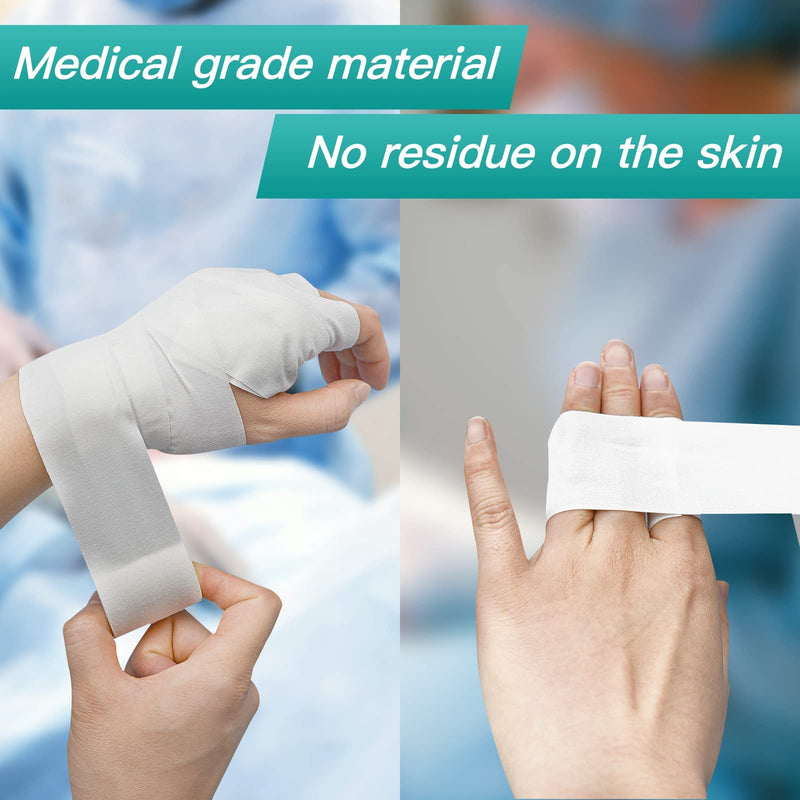 Dimora White Athletic Sports Tape（4-Rolls) -Very Strong Tape for Athlete & Sport Trainers & First Aid Injury Wrap, Perfect for Fingers Ankles Wrist on Bat, Hockey Stick White-4pcs Cotton Tapes - BeesActive Australia