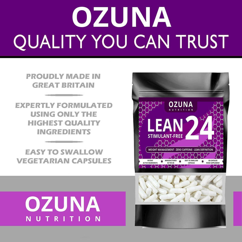 Lean24 Stimulant-Free Fat Burner Without Caffeine, Weight Loss Supplement, Keto Metabolism Booster & Diet Pills | 60 Capsules - BeesActive Australia