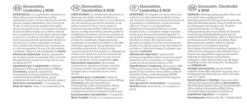 Glucosamine, Chondroitin & MSM | Comprehensive Formula to Support an Active Lifestyle | 2X 180 Tablets | Manufactured in The UK - BeesActive Australia