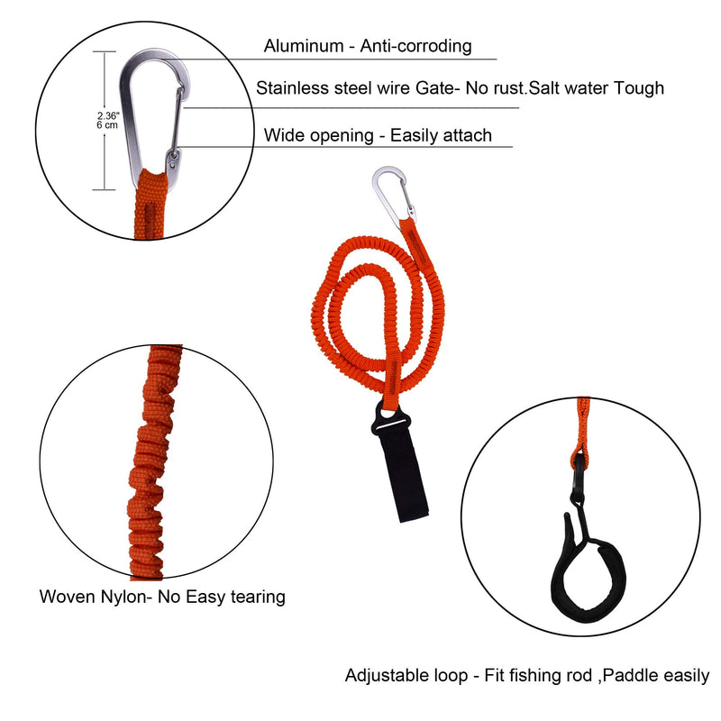 YYST Orange Paddle Leash Paddle Holder Tool Lanyard - No Paddle Orange X 1 Pack - BeesActive Australia