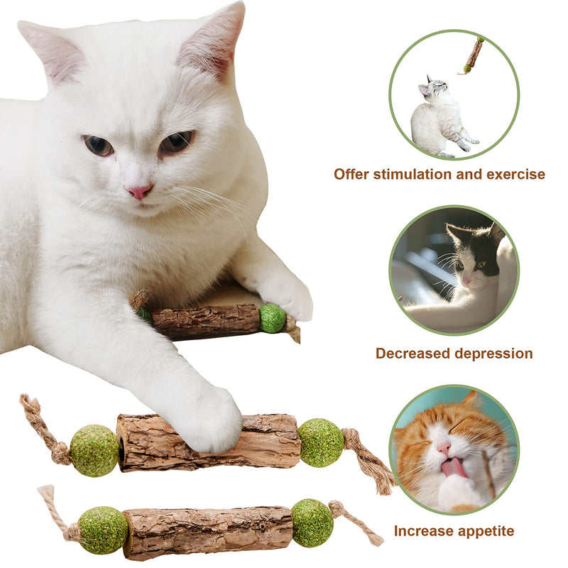 MiMiMoMo Catnip Toys for Cats Silvervine Sticks for Cats Interactive Cat Toys for Indoor Cats,Cat Kitten Teething Chew Toys for Aggressive Chewers,Suitable for All Cats,3Packs - BeesActive Australia