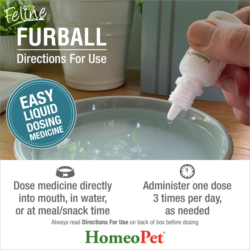 HomeoPet Feline Furball, Natural Hairball Support, 15 Milliliters - BeesActive Australia