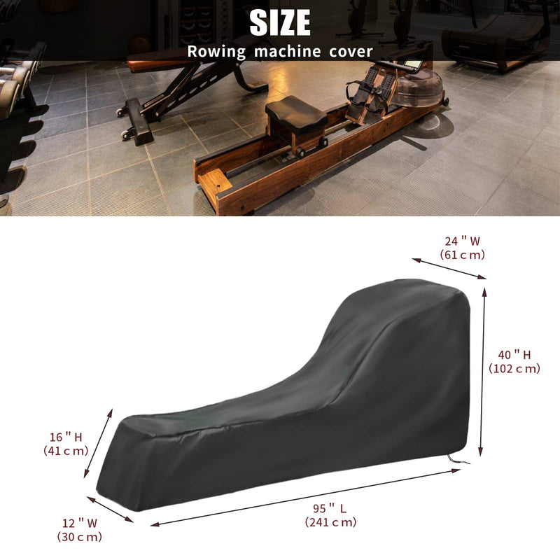 Andacar Rowing Machine Cover, Cover for Concept 2 Rowing Machine Waterproof Sports Rowing Machine Cover Dustproof Fitness Equipment Protective Cover 95" L x 24" W x 40" H - BeesActive Australia