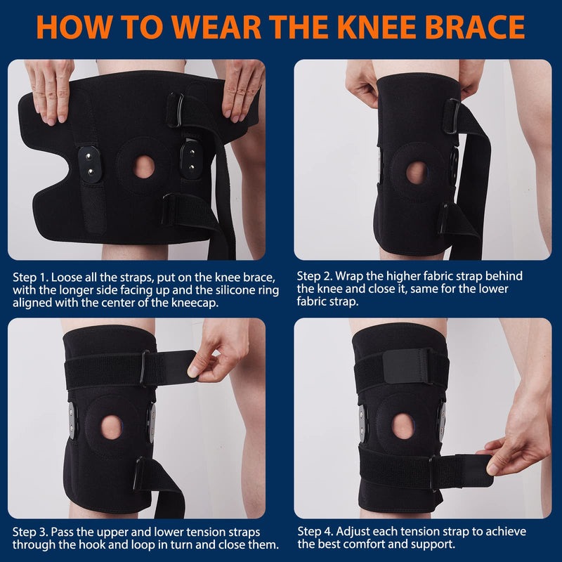 2 Pack Plus Size Knee Brace, Knee Braces for Knee Pain Plus Size. Knee Support for Women Men with Removable Dual Side Stabilizers. Relieves Meniscus Tear, Arthritis, Tendonitis Pain (Adjustable Strap) XX-Large - BeesActive Australia