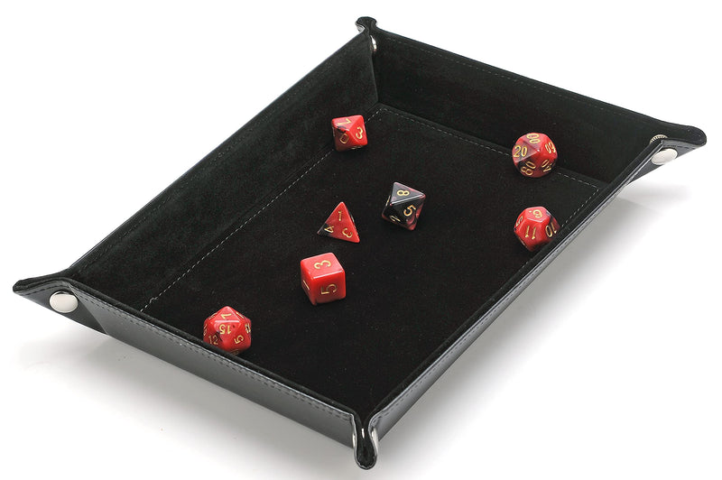 Harbor Loot Brand Black Dice Tray - Perfectly Sized at 8.5 x 11.25 Inches Unsnapped and 6.5 x 9.5 Snapped - Designed by Gamers - Packs Flat, Protects Your Table, and Keeps Dice Where They Belong - BeesActive Australia