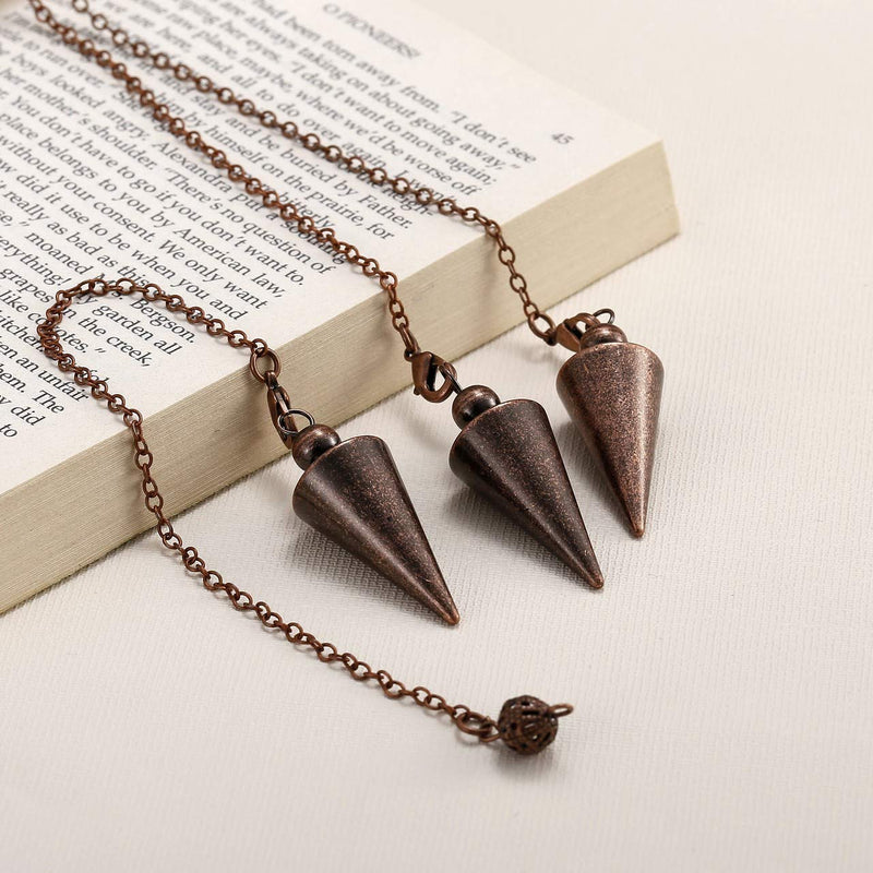 JSDDE Metal Dowsing Pendulum Copper Pendent Pendulum for Reiki Healing Divination (Bronze) - BeesActive Australia