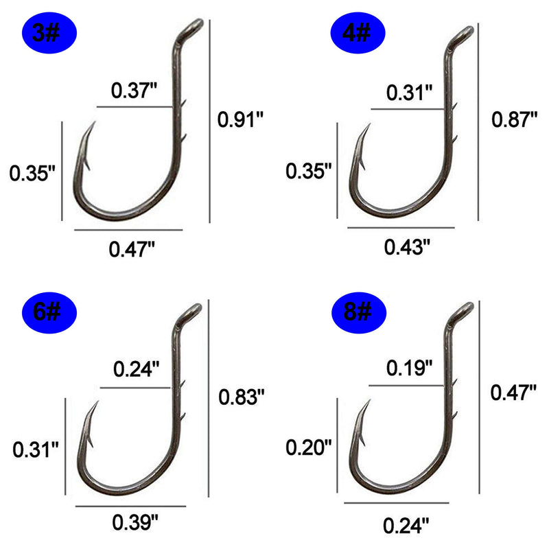 [AUSTRALIA] - Shaddock Fishing ® 30-100 PCS Sharp Octopus Baitholder Hooks Fishing Jig Hooks High Carbon Steel Circle Hooks Extra Sharp Black Barb Fishhooks - Size: 8#-6/0# 2/0#(100 per pack) 