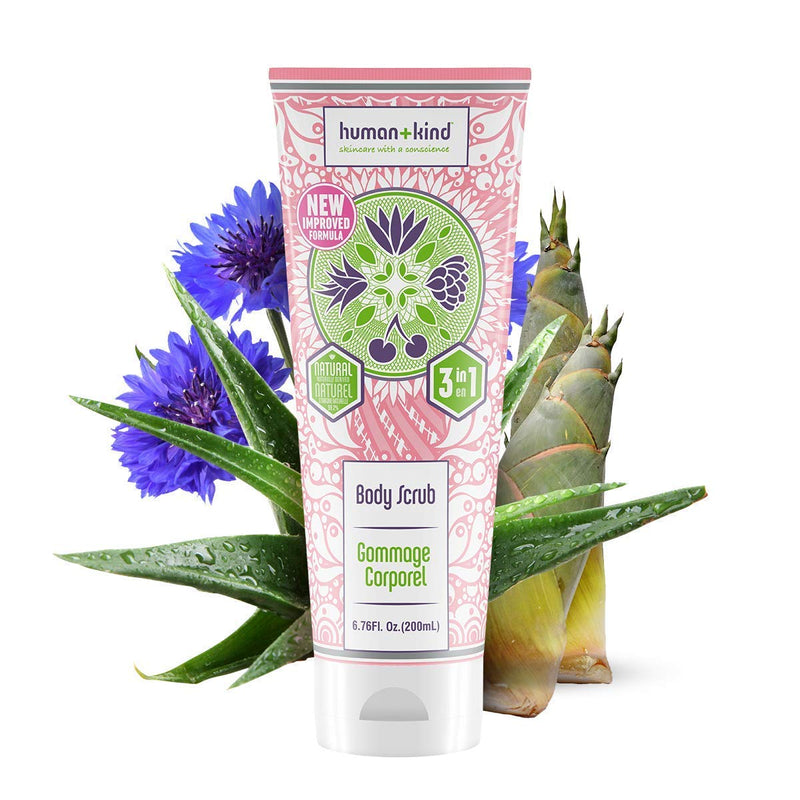Human+Kind Human+kind body scrub | moisturizes and exfoliates skin | removes dead skin cells and leaves a delicate spa scent | natural, vegan skin care | 6.76 fl oz, 6.76 Ounce - BeesActive Australia