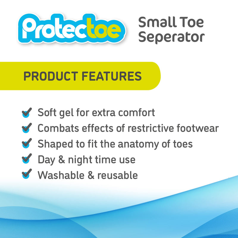 Protectoe Single Gel Small Toe Separator for Overlapping Toes, Toe Spacer - Box of 10 Gel Separators - BeesActive Australia
