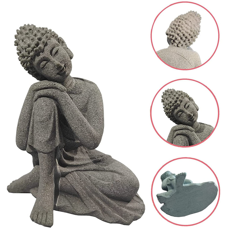 Meditating Buddha Aquarium Ornaments, for Fish Tank Home Garden Decoration, Simulation Handicraft Medium - BeesActive Australia