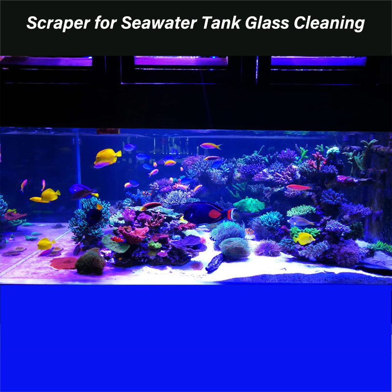 SWETOR Algae Scraper for Glass Aquarium,Fish Tank Scraper with 10 Replaceable Blades,Aquarium Cleaning Tools,Fish Tank Algae Scraper with Blade Safety Cover. 16.5 Inch - BeesActive Australia