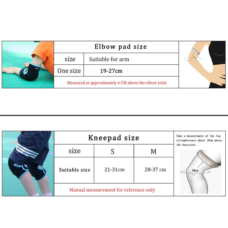 Sborter Adjustable Soft Elbow Pads and Knee Pads for Kids, Child Protective Pad Sets for Bicycle Roller Skating Basketball Football Volleyball Dancing Kneeling Blue M - BeesActive Australia