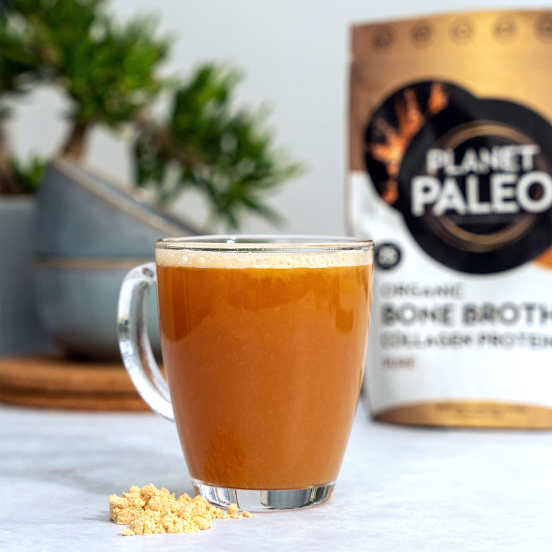 Bone Broth Powder (225g, 25 Servings) | Pure, Unflavoured | Organic, Grass Fed, High Protein, Versatile & Nutrient-Dense - Tissue Recovery, Gut Health, Hair, Skin and Nails - BeesActive Australia