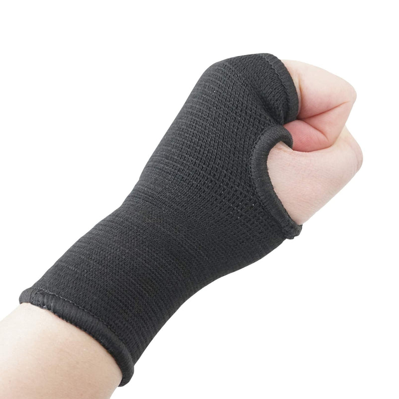 Luwint Kids Hand Wrap - Knitted Palm Sleeve Wrist Brace Hand Protection Support for 7-14 Years, 1 Pair Black - BeesActive Australia