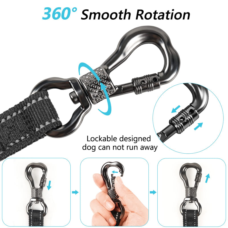 NTR Dog Long Leash, 15FT/30FT/50FT/100FT Reflective Leash with Swivel Lockable Hook and Comfortable Padded Handle, Bungee Dog Leash for Walking, Hunting, Camping, Backyard for Small Medium and Large Dog 15ft*1/3" Blue - BeesActive Australia
