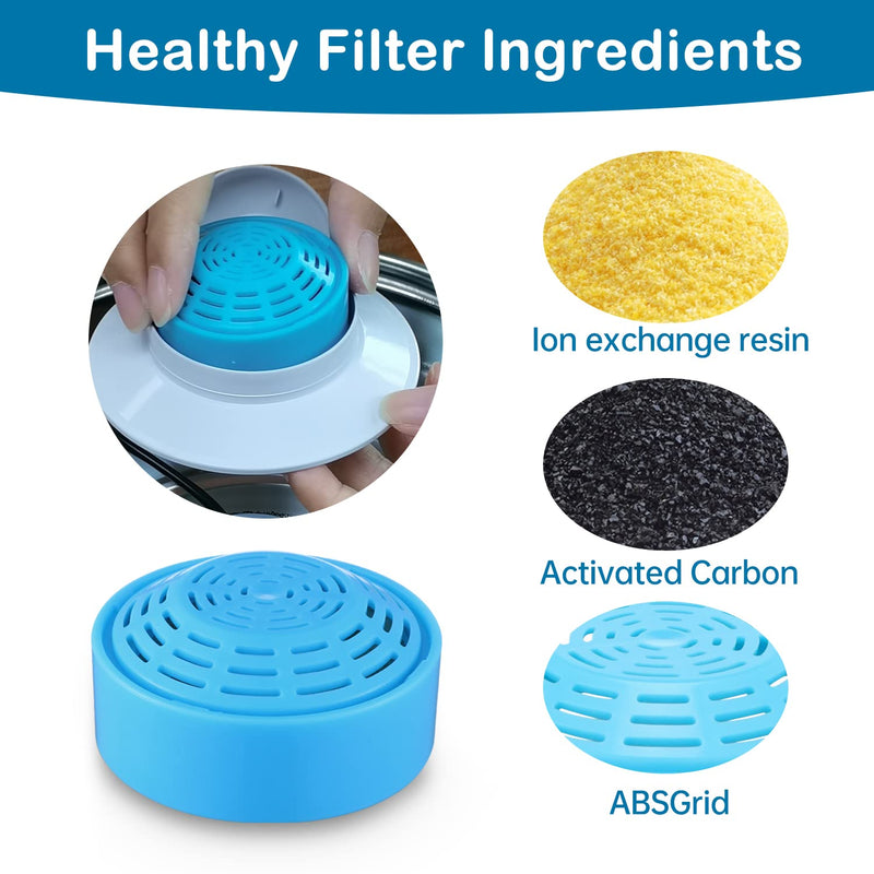 Cat Water Fountain Filters, Cat Fountain Replacement Filters for 2.0L/67oz Automatic Pet Water Dispenser,Pet Water Fountain Replacement Filters Package Filter Blue 4 Pack - BeesActive Australia