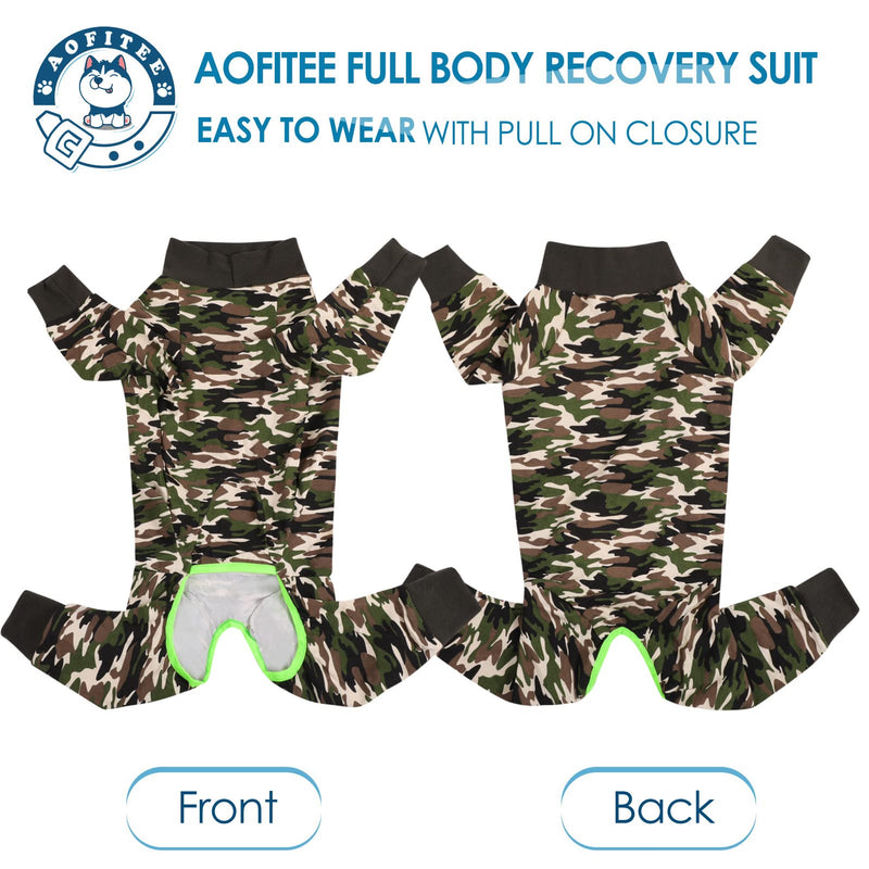 AOFITEE Dog Recovery Suit After Surgery Dog Onesie, Dog Surgical Recovery Shirt for Abdominal Wounds, Dinosaur Camo Dog Pajamas Bodysuit for Medium Large Dog Cone Alternative, Full Body for Shedding 5X-Large - BeesActive Australia