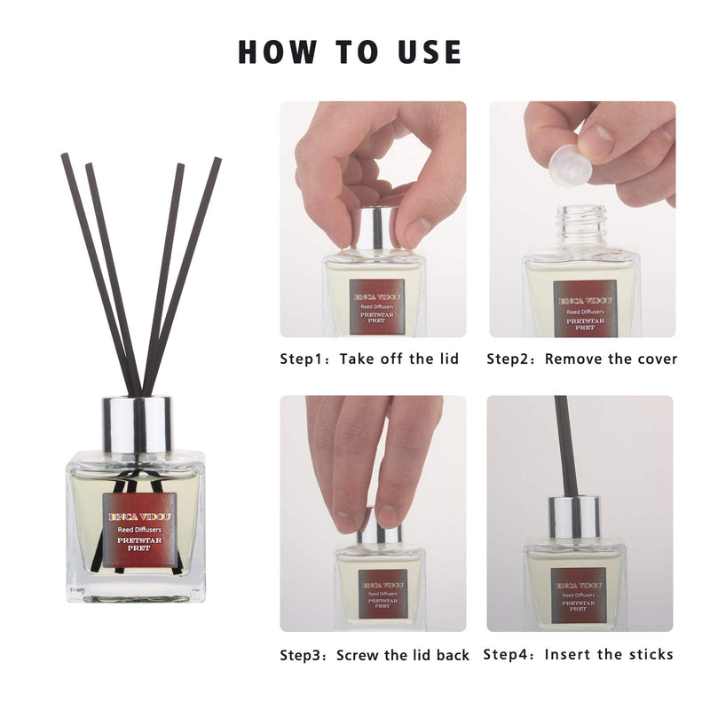 binca vidou Reed Diffuser 50ml - Peony Basil Mimosa Scented Oil Reed Diffuser Set with 18 Sticks - 50 Days Lasting & Strong Aroma - Home Fragrance Diffuser for Bedroom Bathroom Office - Pack of 3 Mimosa, Basil, Peony - BeesActive Australia