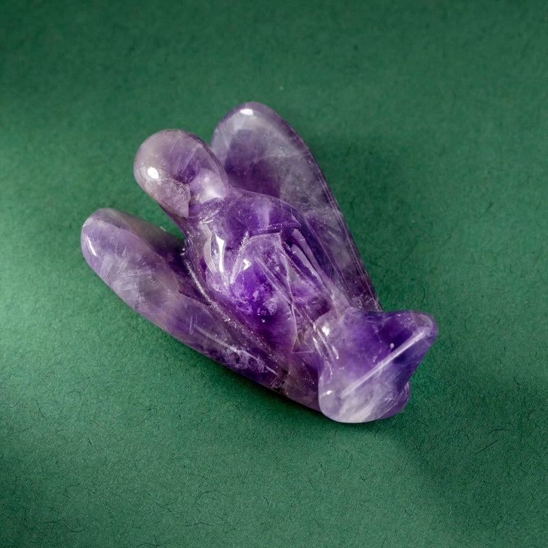 Ouubuuy Natural Amethyst Crystal Angel Pocket Guardian Angel Figurines Gift for Reiki Healing 1.5� - BeesActive Australia