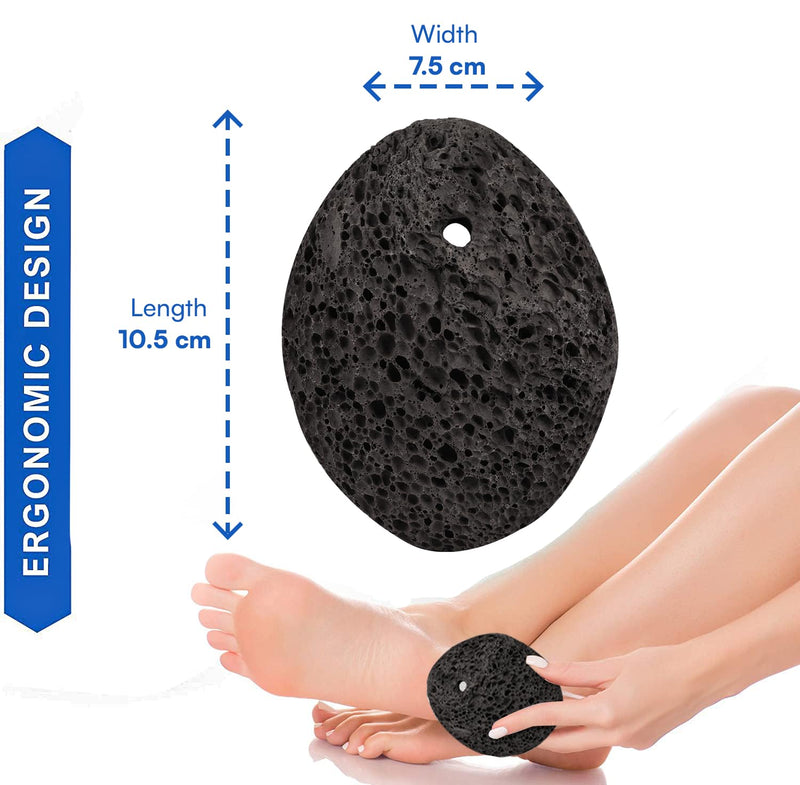 NIMXY Volcanic Lava Pumice Stone for Feet and Hands 2 Pcs – Feet Hard Skin Remover – Foot Scrubber for Dead Skin Removal – Natural Foot File and Callus Remover for Skin Exfoliation (Black & Brown) Classic - BeesActive Australia