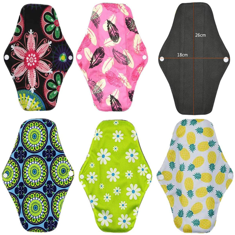 ZCOINS 11 Pieces Mix Size Reusable Sanitary Towels for Light Medium Heavy Flow and Night Cloth Sanitary Pad - BeesActive Australia