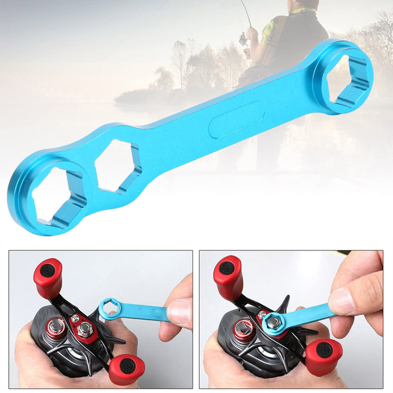 Vbestlife DIY Fishing Reel Wrench Tool, Blue Fishing Reel Care Maintenance Wrench for Fishing Reel Tool - BeesActive Australia