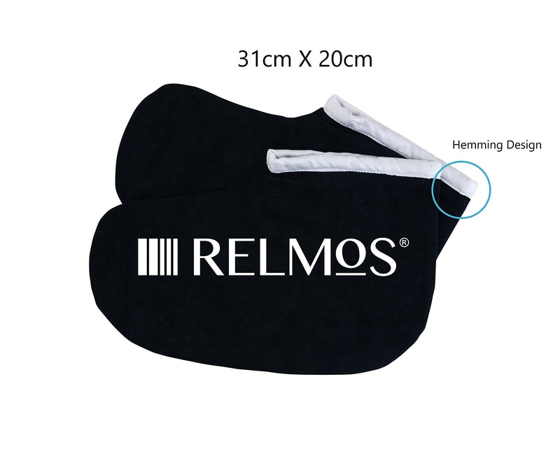 RELMoS Paraffin Wax Booties Feet Terry Cotton Socks Beauty Care Supplies for Heat Therapy Spa Bath Treatment Warmer Black (1 Pair) 1 Pair - BeesActive Australia