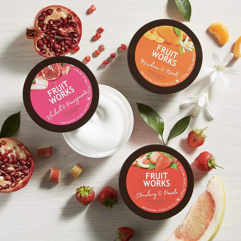 Fruit Works Strawberry & Pomelo Cruelty Free & Vegan Body Scrub With Natural Extracts 1x 225ml - BeesActive Australia