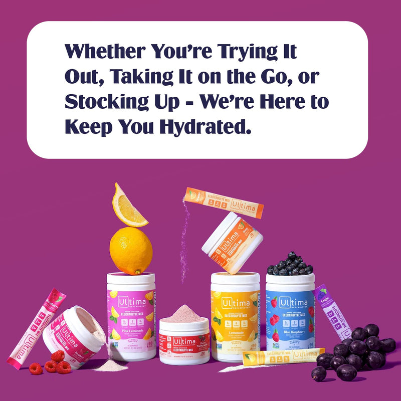 Ultima Replenisher Hydration Electrolyte Powder- 90 Servings- Keto & Sugar Free- Feel Replenished, Revitalized- Naturally Sweetened- Non- GMO & Vegan Electrolyte Drink Mix- Lemonade - BeesActive Australia
