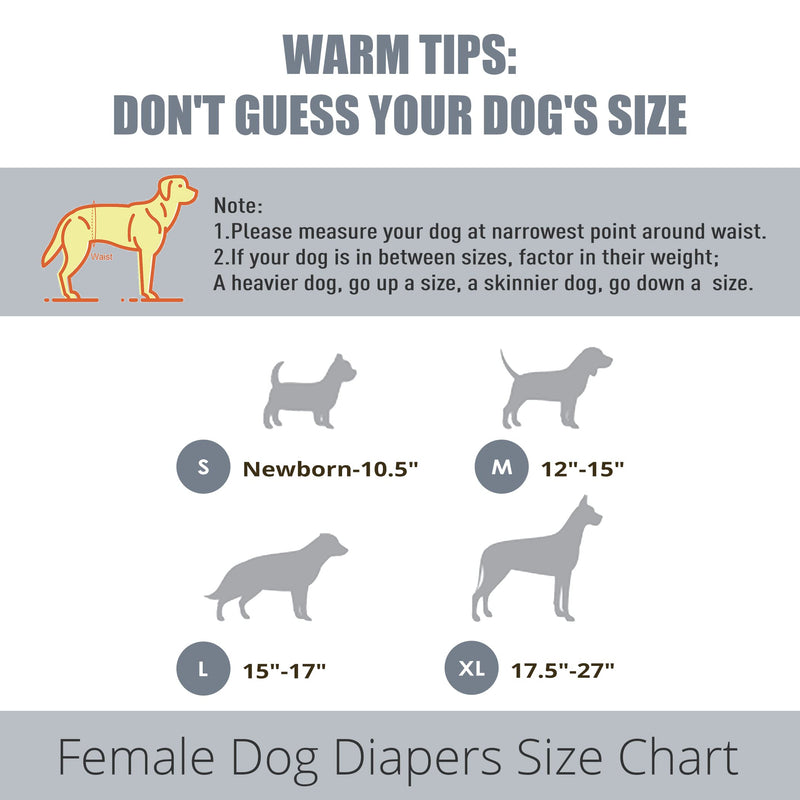 wegreeco Dog Diapers Female (3 Pack), Highly Absorbent Dog Diapers for Female Dogs, Washable Dog Diapers for Dogs in Heat, Incontinence, or Excitable Urination Morandi Medium (Pack of 3) - BeesActive Australia